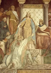 Detail von Der Sängerkrieg, Wartburg, um 1845-55
